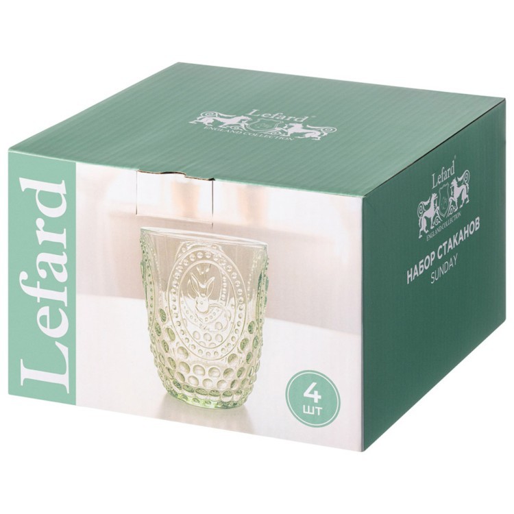 Набор стаканов для воды/сока "sunday" green 4шт/280 мл Lefard (355-441)