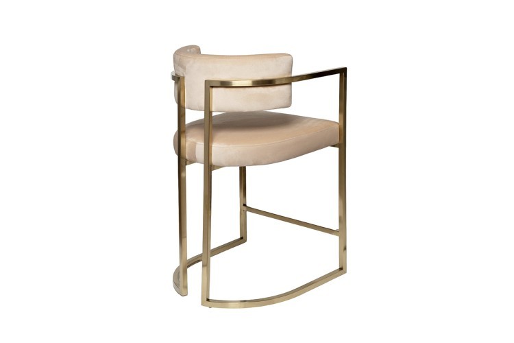 Стул полубарный велюр беж/мат. золото 52*55*91см (TT-00006837)