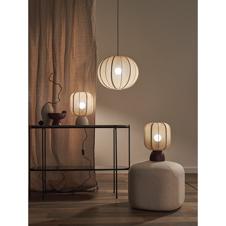 Лампа настольная texture rib, 27х39 см, вишневая/бежевая (76474)