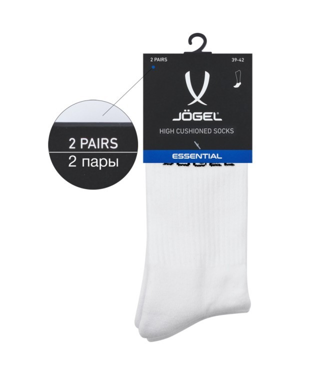 Носки высокие JOGEL ESSENTIAL High Cushioned Socks, белый, 2 пары (1759222)