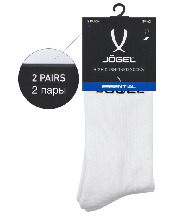 Носки высокие JOGEL ESSENTIAL High Cushioned Socks, белый, 2 пары (1759222)