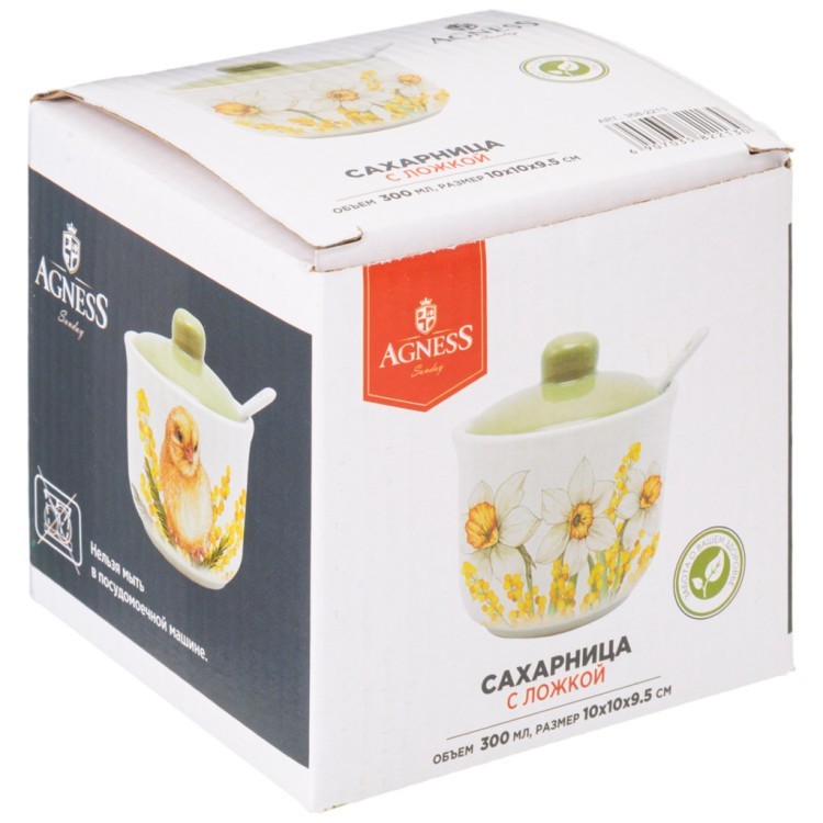 Сахарница с ложкой agness "sunday" 10*9,5 см 300 мл Agness (358-2213) Сахарница с ложкой agness "sunday" 10*9,5 см 300 мл Agness (358-2213)