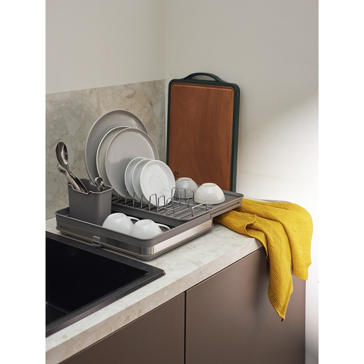 Сушилка для посуды atle раздвижная большая, серая (75755)