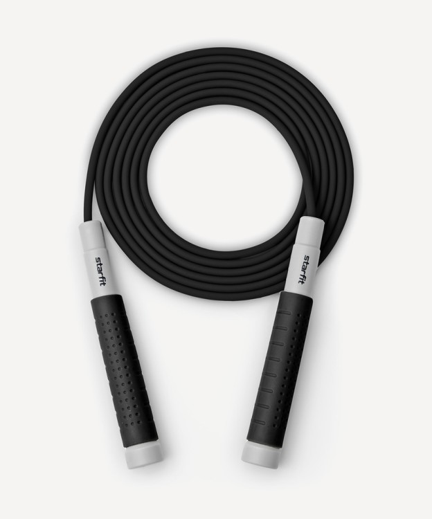 Скакалка Starfit RP-401, c силиконовыми ручками, 3 м, черный (2108091)