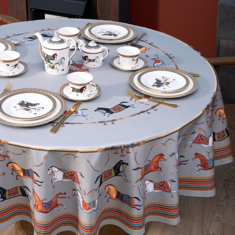 Скатерть круглая  "passage" ,d190см, 100% хлопок,твил c пропиткой, серый Lefard (850-761-25)