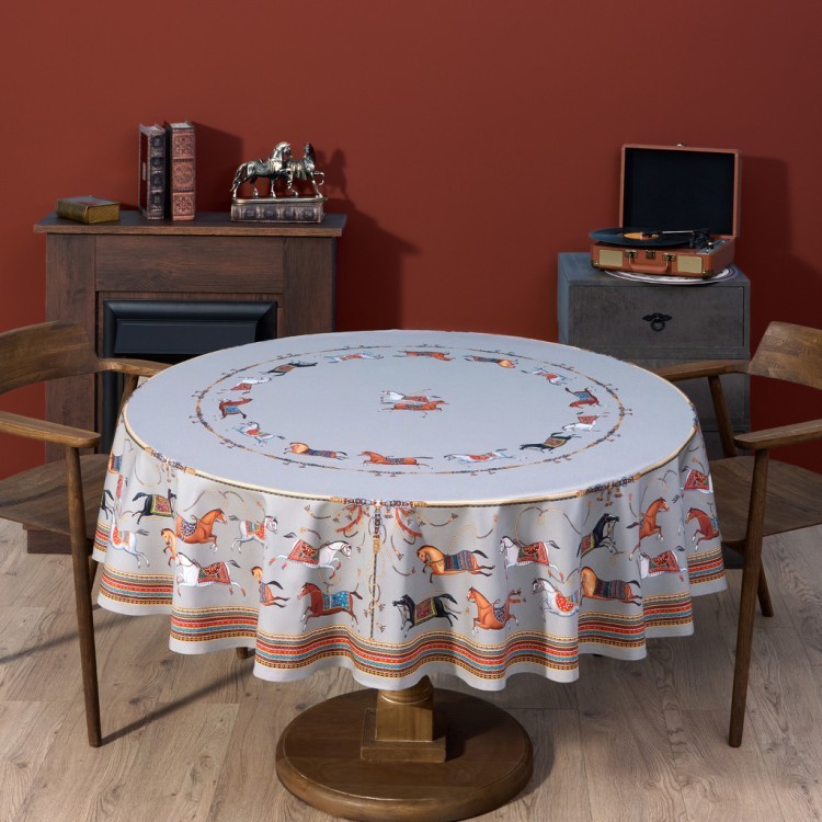 Скатерть круглая  "passage" ,d190см, 100% хлопок,твил c пропиткой, серый Lefard (850-761-25)