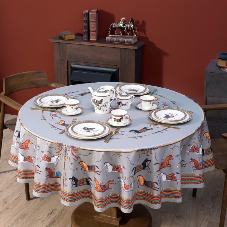 Скатерть круглая  "passage" ,d190см, 100% хлопок,твил c пропиткой, серый Lefard (850-761-25)