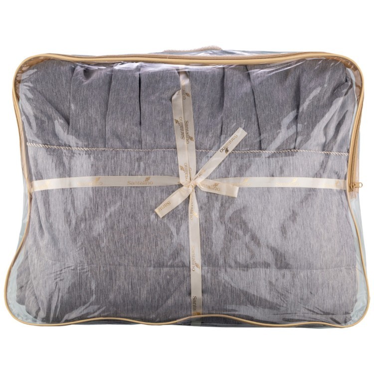 Комплект на кровать из покрывала и 2-х наволочек "эстет",серый,100% полиэстр SANTALINO (850-903-78)