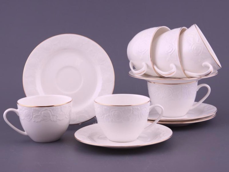 Чайный набор на 6 персон "роузи" 12 пр. 250 мл. Porcelain Manufacturing (392-001) 