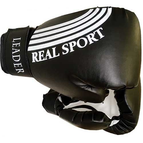 Перчатки боксерские Leader  8 унций, черный (59702)
