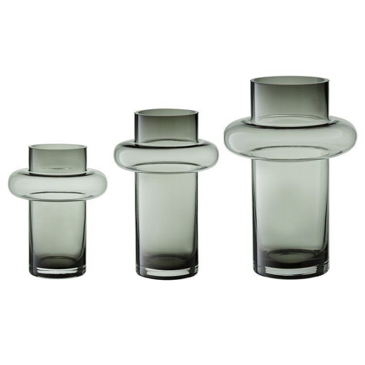 Ваза vayr, 26 см, серая (75122)