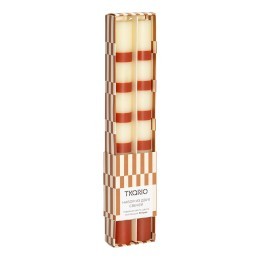 Набор из двух свечей в полоску терракотового цвета из коллекции stripes (81096)