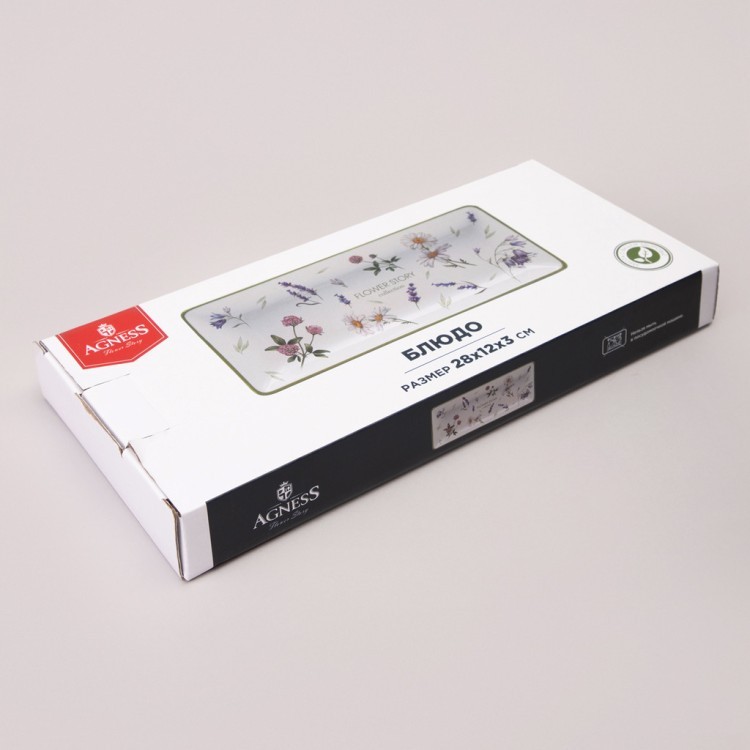 Блюдо agness "flower story" 28*12*3 см Agness (358-2167)