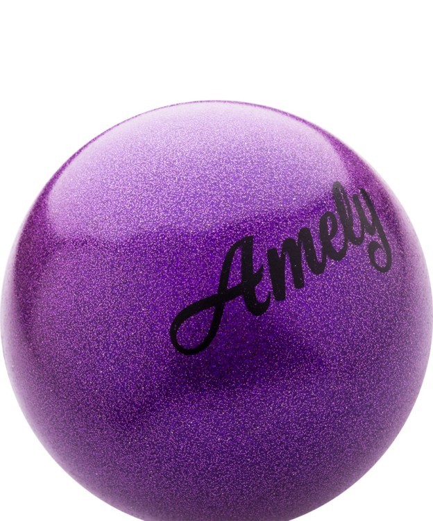 Мяч для художественной гимнастики AGB-103 19 см, фиолетовый, с насыщенными блестками (445607)