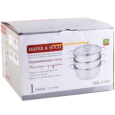 Мантоварка 3х-ярус. 28 см.5,1л. Mayer&Boch (31069) Мантоварка 3х-ярус. 28 см.5,1л. Mayer&Boch (31069)