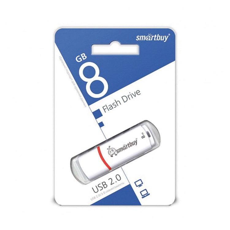 Флешка 8 GB Smartbuy Glossy USB 2.0 (SB8GBGS-B) (3) (65826)