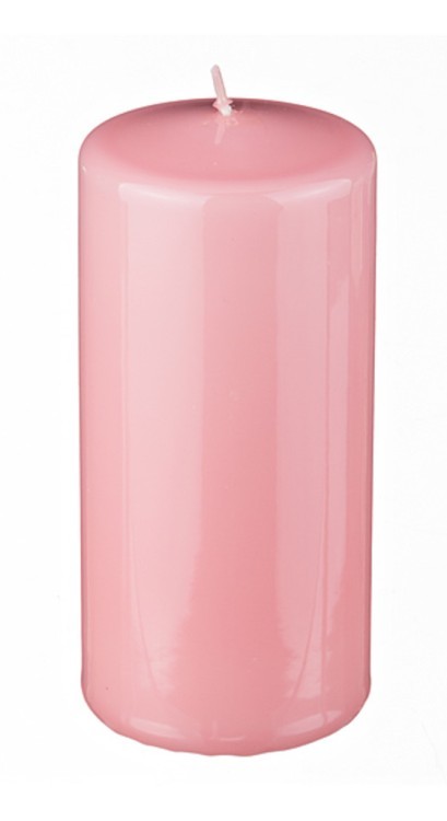 Свеча высота=15 см.диаметр=7 см.нежно-розовая Adpal (348-394)