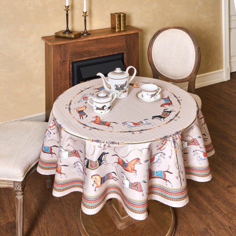 Скатерть круглая "passage"150 см  ,капучино, 100% хлопок ,твил Lefard (850-760-24) Скатерть круглая "passage"150 см  ,капучино, 100% хлопок ,твил Lefard (850-760-24)