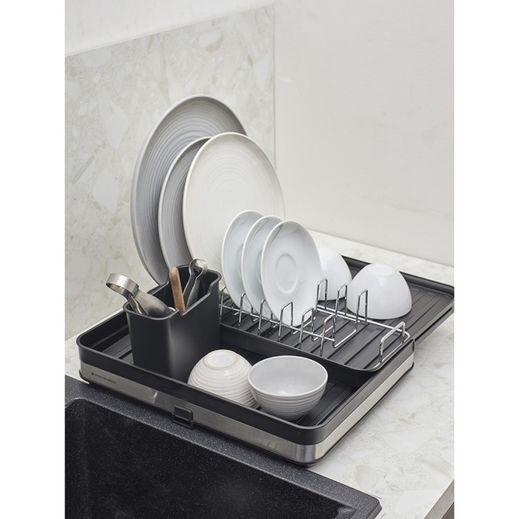 Сушилка для посуды atle раздвижная большая, черная (75756)