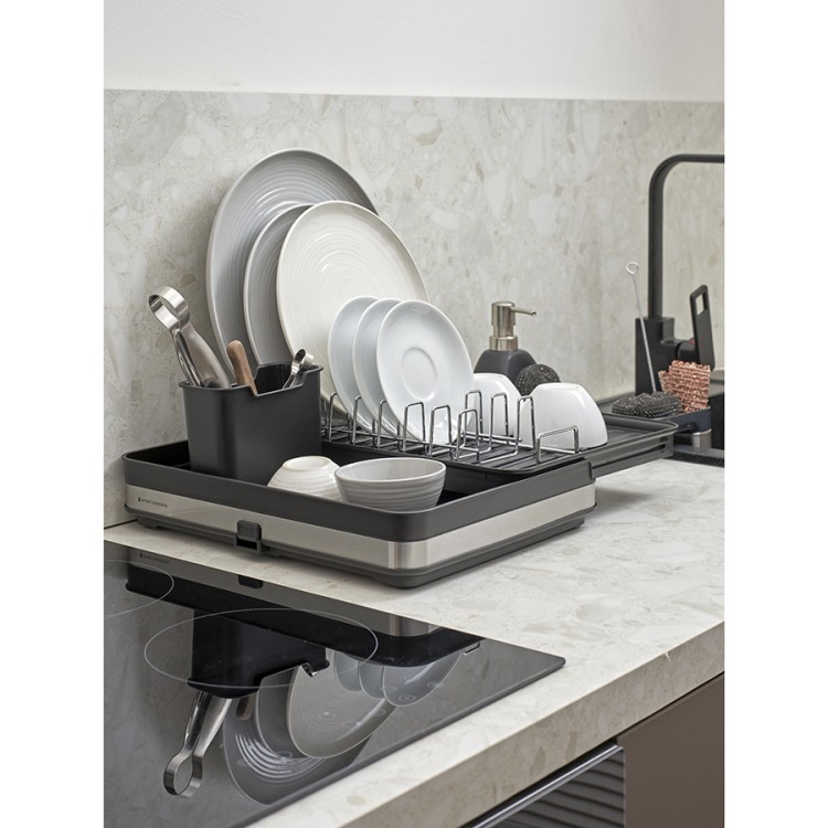 Сушилка для посуды atle раздвижная большая, черная (75756)