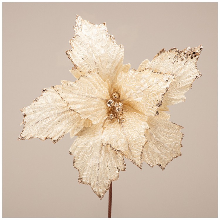 Цветок искусственный "пуансетия" 24*30 см. Lefard (226-1037)