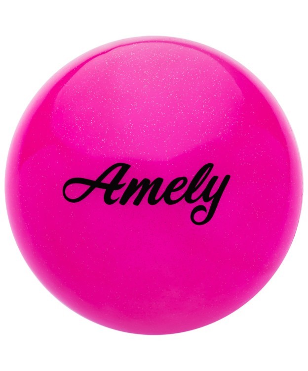 УЦЕНКА Мяч для художественной гимнастики AGB-102, 15 см, розовый, с блестками (1073673)