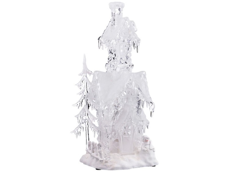 Фигурка с подсв."лесной домик деда мороза" 20*18 см.высота=45 см дизайн горн.хрусталь Polite Crafts&gifts (234-112) 