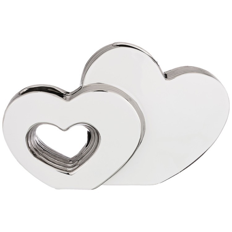 Ваза декоративная "два сердца серебряная коллекция" 30*8*19 см Lefard (699-244)