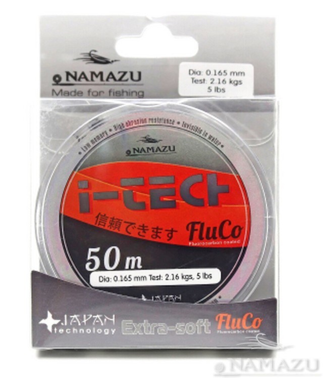 Леска Namazu I-Tech Fluco, 50 м, 0,148 мм, до 1,72 кг, прозрачная NIT50-0,148 (71043)