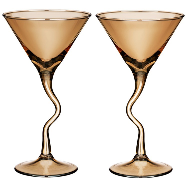 Набор бокалов из 2 шт для шампанского "дуэт" цвет:янтарь 200 мл Lefard (194-803)