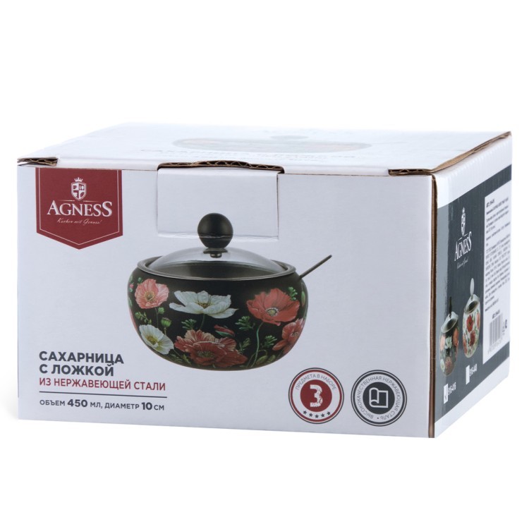 Сахарница agness "маки" 450 мл Agness (916-416)