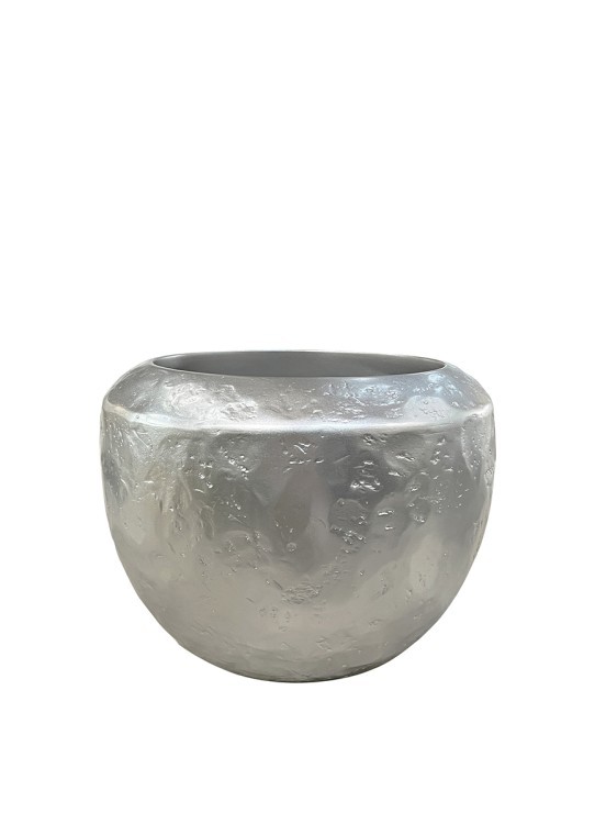 ZS2063-26SL  Кашпо c фактурной поверхностью серебро d35*26см (TT-00010217)