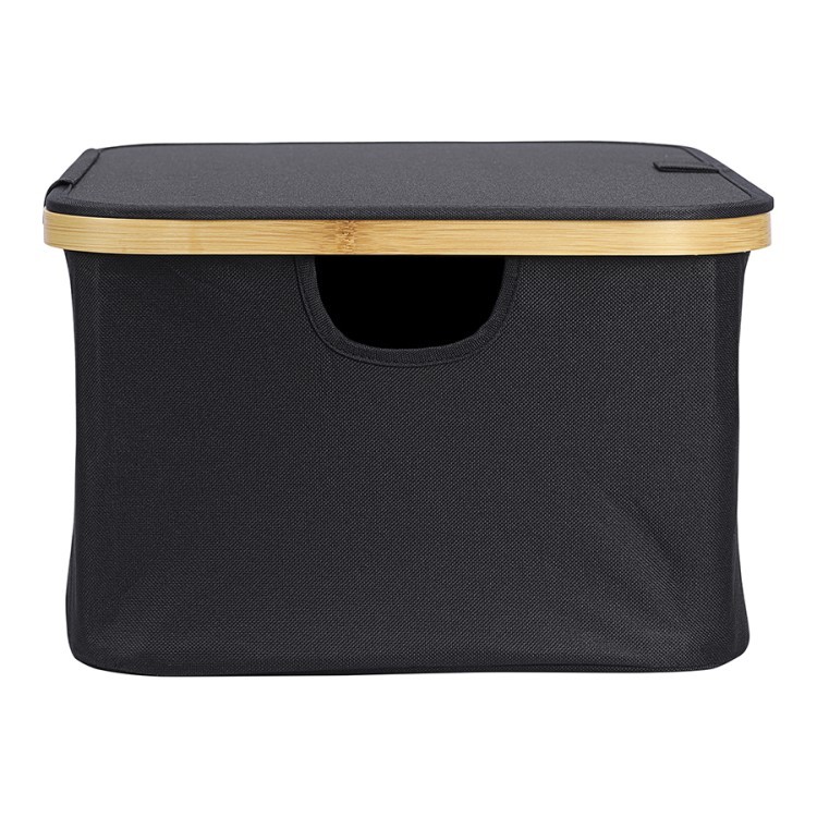 Корзина для белья neat low, 40x33x20 см, черная (77866) Корзина для белья neat low, 40x33x20 см, черная (77866)