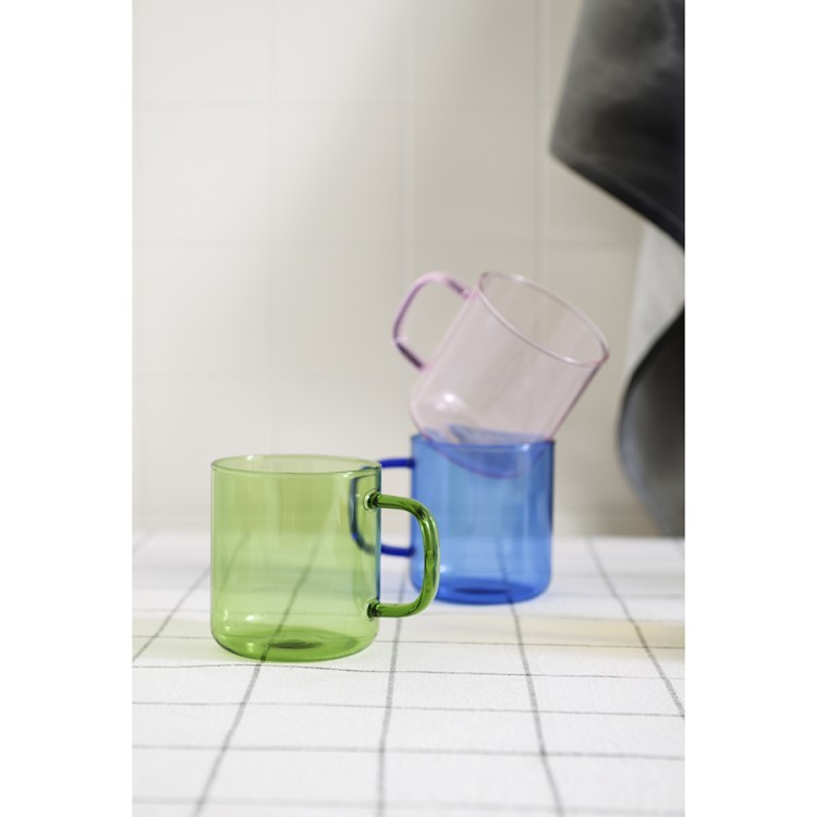 Чашка стеклянная, 350 мл, зеленая (74362)