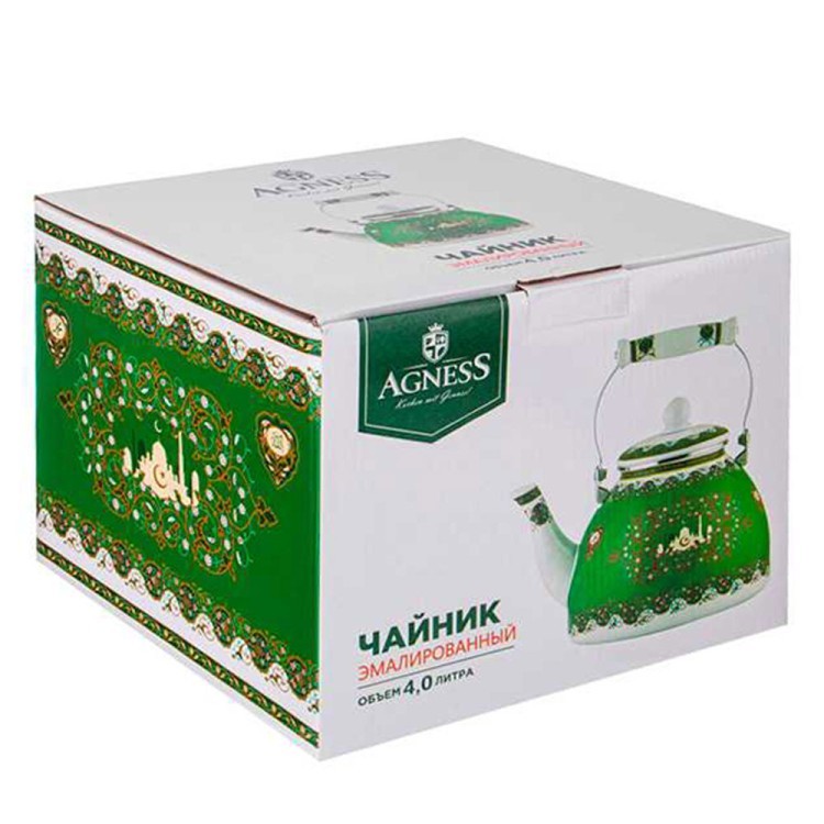 Чайник agness  эмалированный, серия сура 4 л, 2й сорт Agness (934-321-1)