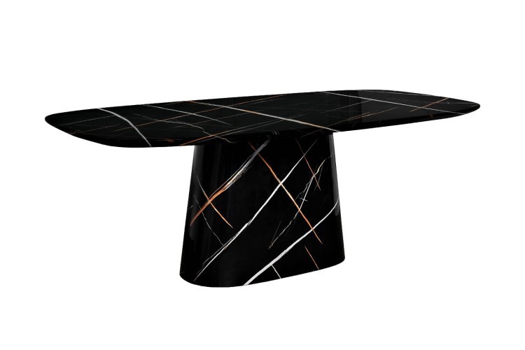 Стол обеденный "Уэльс" мраморный черный 200х100х76см (TT-00009528)
