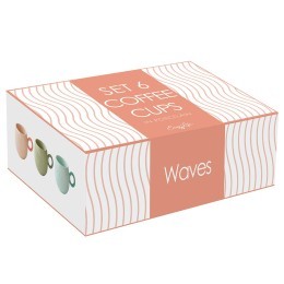 Набор кружек для кофе waves, 90 мл, 6 шт. (80341)