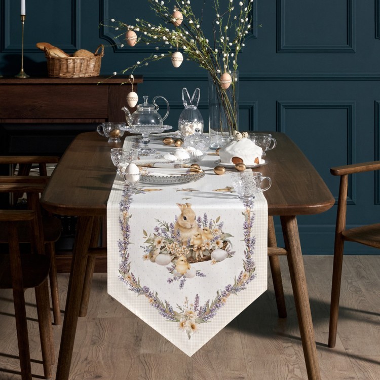 Дорожка "лавандовая весна" 45х300см, 100% хлопок, твил Lefard (850-768-32)