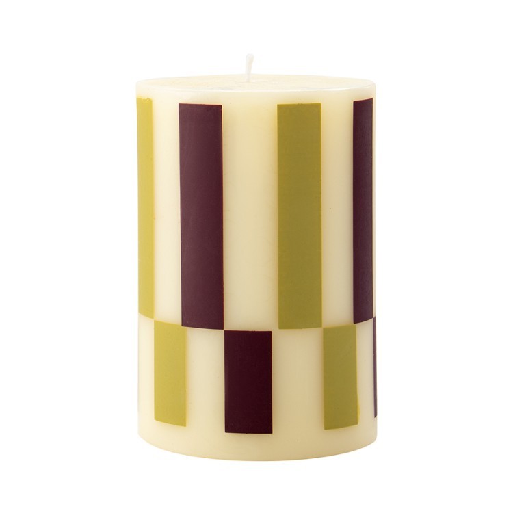 Свеча в полоску светло-зеленого цвета из коллекции stripes, 10см (81098)