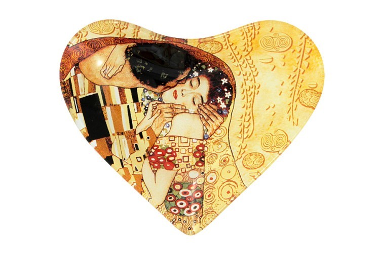 Тарелка в форме сердца Поцелуй (Г.Климт) Carmani ( CAR198-1271-AL )