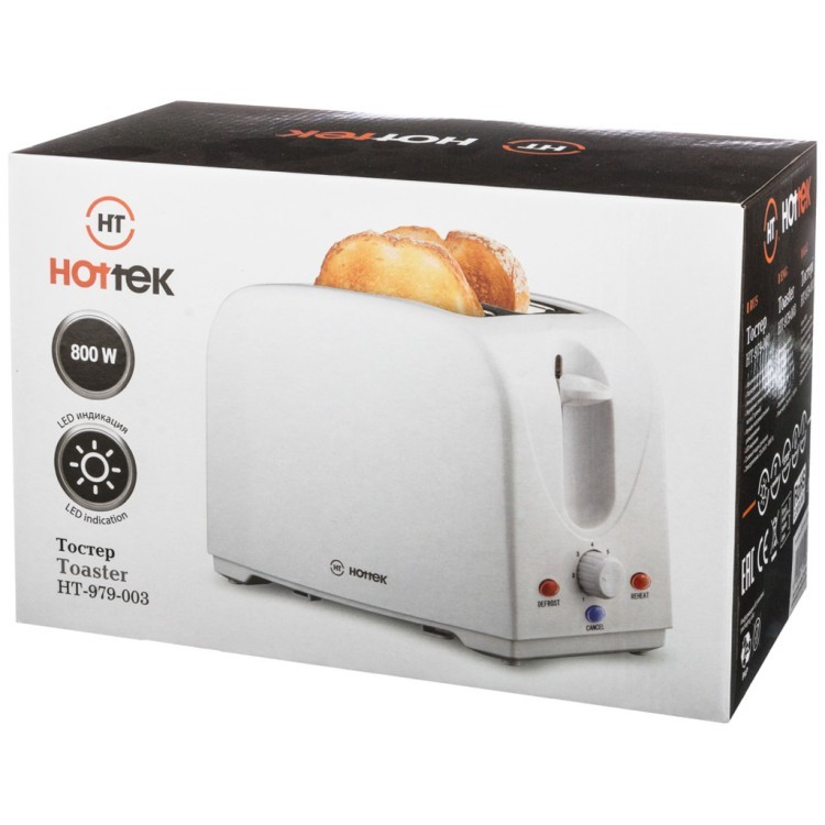 Тостер hottek ht-979-003 пластик (кор=12шт.) HOTTEK (979-003)