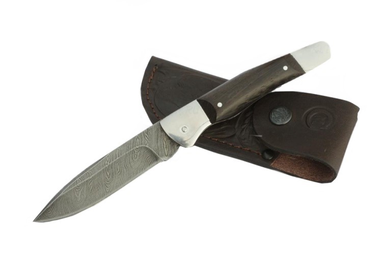Нож Ворсма складной Снайпер, дамасская сталь, дерево-венге (кузница Семина) (52716)