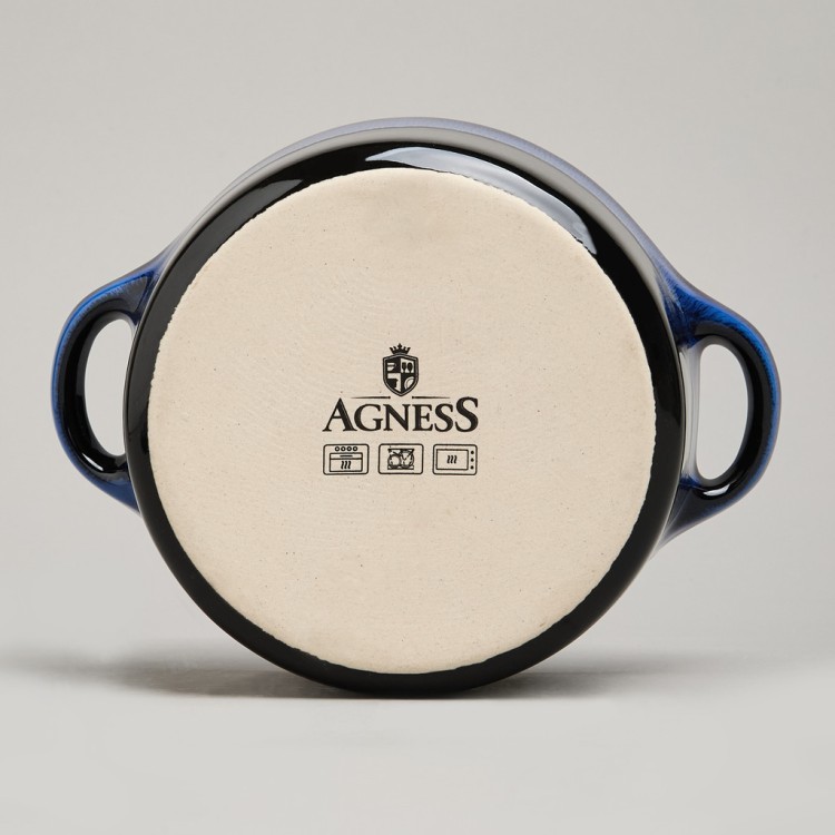 Горшочек для запекания reactive blue 18,5*14,5*6,5/10см 600 мл Agness (780-132)