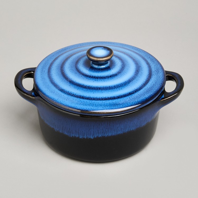 Горшочек для запекания reactive blue 18,5*14,5*6,5/10см 600 мл Agness (780-132)