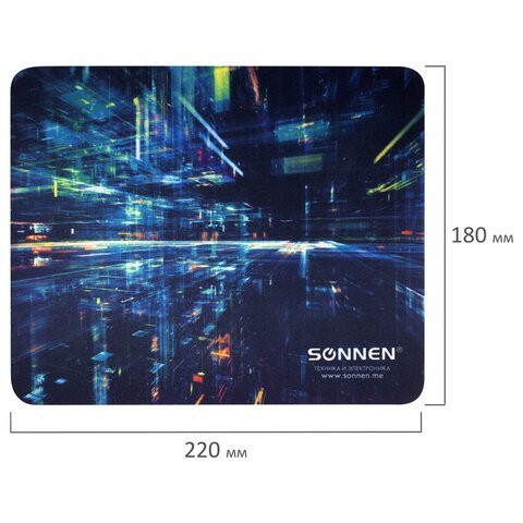 Коврик для мыши Sonnen SINGULARITY резина + ткань 220х180х3 мм 513293 (5) (86744)