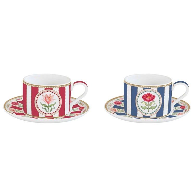 Набор чашек с блюдцем flowery, 240 мл, 2 шт. (80342)