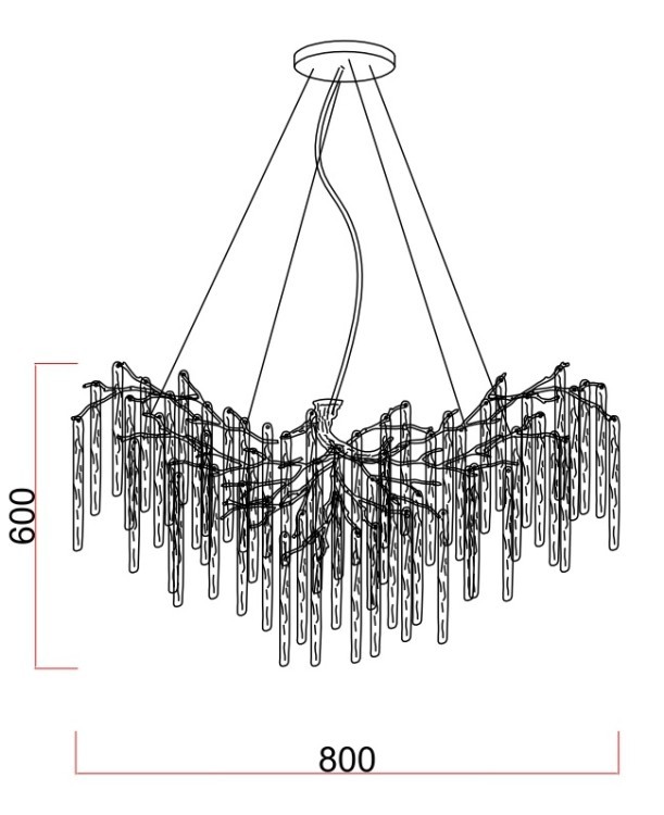Люстра Asida d.80 h.60см, металл цвет золото (TT-00009377)