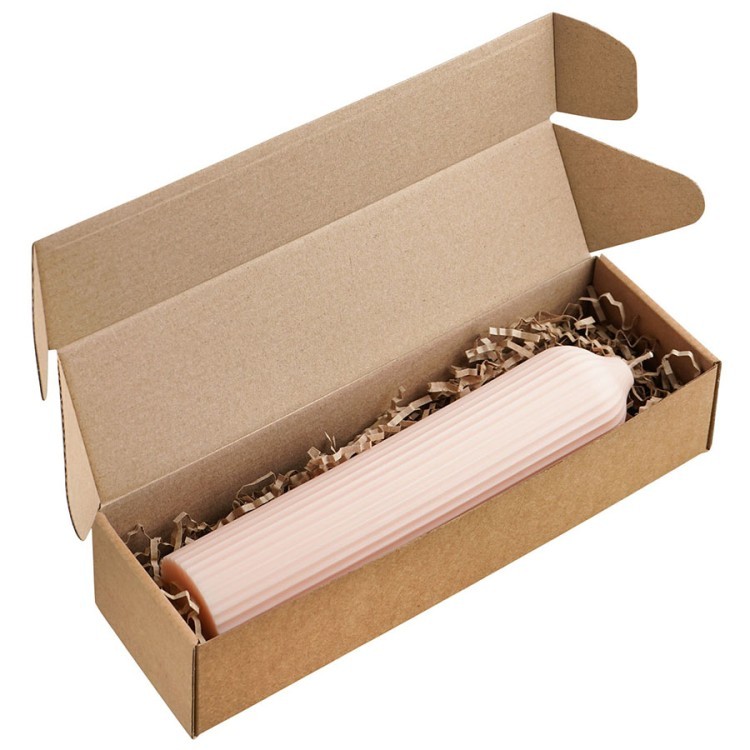 Свеча декоративная бежево-розового цвета из коллекции edge, 25,5 см (73478)