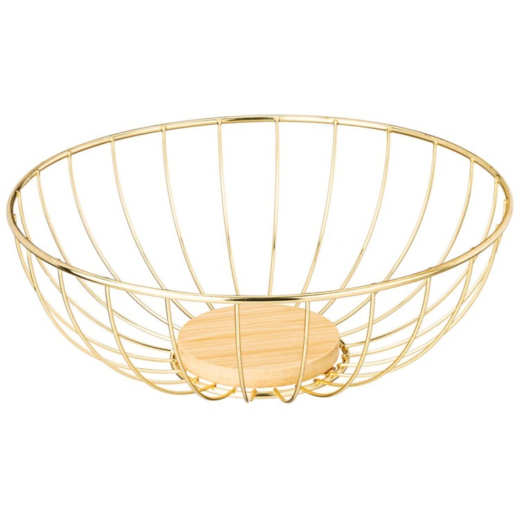 Фруктовница agness металлическая цвет: gold, 25х9 см Agness (790-362)