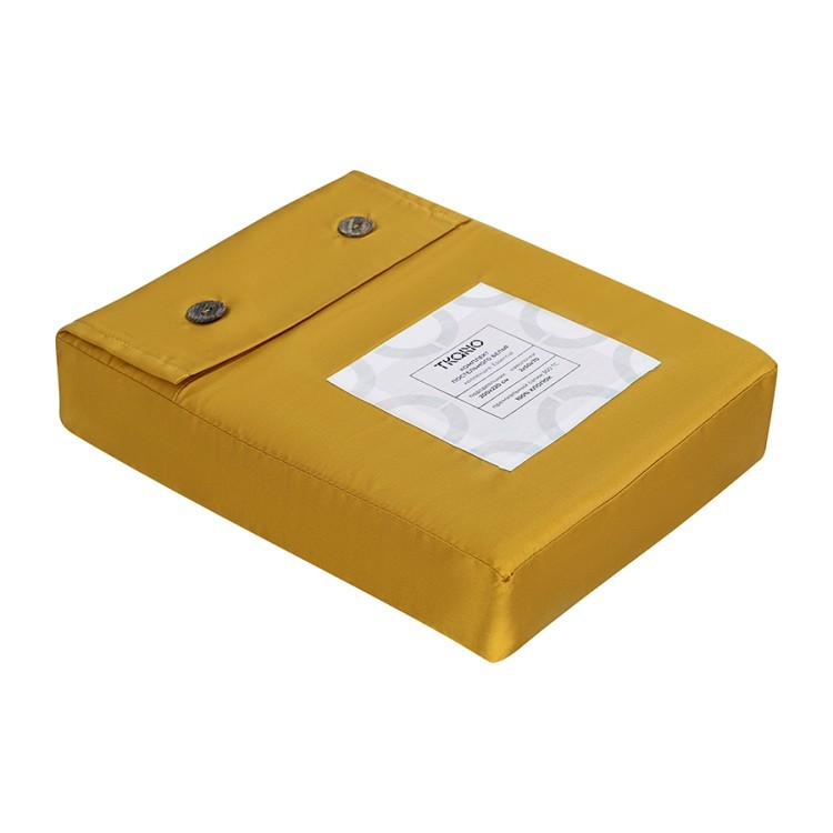 Комплект постельного белья из премиального сатина горчичного цвета из коллекции essential, 200х220 см (78455)